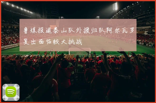 鲁媒报道泰山队外援归队阿尔瓦罗复出面临较大挑战